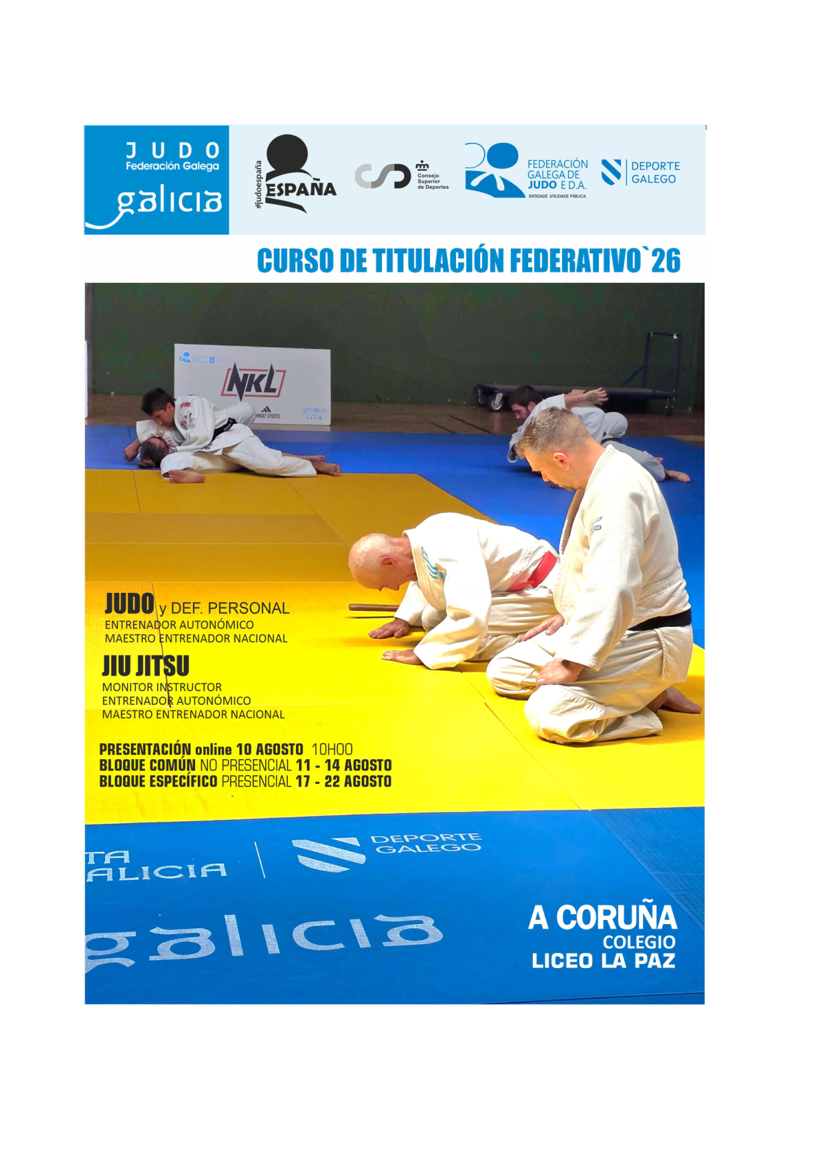 Cartel de Cursos de Titulaci\u00f3n Federativos de Galicia 2026